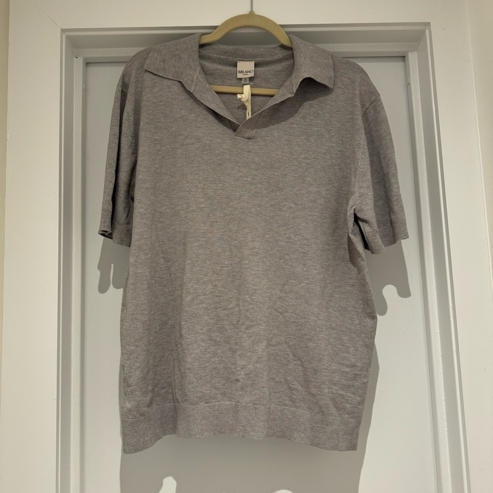 Milano Heather Gray Sweater Polo